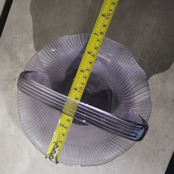 🌟 Laslo Mikasa Japana Vintage Lavender Glass Candy Dish Bride's Basket Purple - Picture 14 of 16